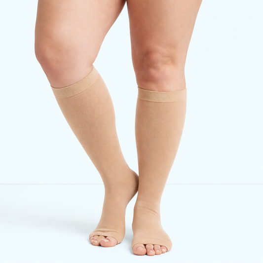 Open-Toe Compression Socks for Swollen Feet & Ankles and Tired Legs