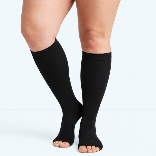 Open-Toe Compression Socks for Swollen Feet & Ankles and Tired Legs